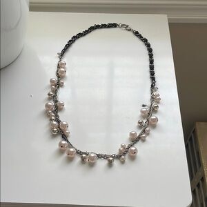 Elegant Black and Silver Pearl Necklace